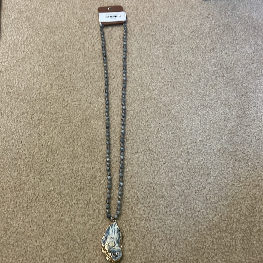 Nwt Grey Stone Necklace